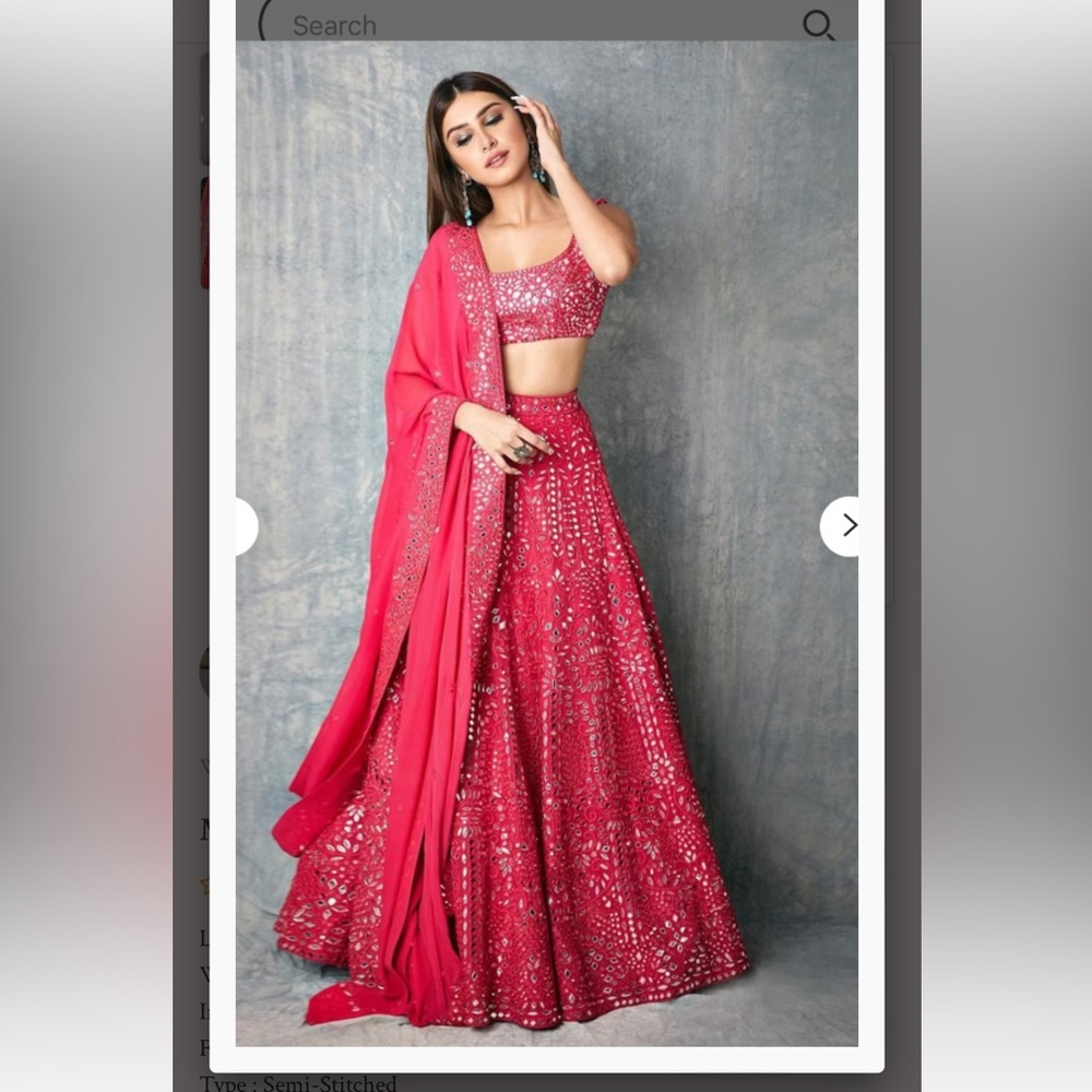 Mirror-worked lengha